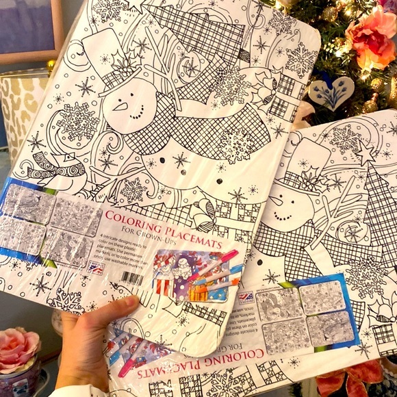 Christmas coloring placemats - set of 4 - 2 available - Picture 1 of 5